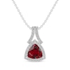 Thumbnail Image 1 of Trillion-Cut Lab-Created Ruby & White Lab-Created Sapphire Necklace Sterling Silver 18&quot;