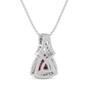 Thumbnail Image 3 of Trillion-Cut Lab-Created Ruby & White Lab-Created Sapphire Necklace Sterling Silver 18&quot;