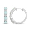 Thumbnail Image 1 of Lab-Created Opal & White Lab-Created Sapphire Hoop Earrings Sterling Silver