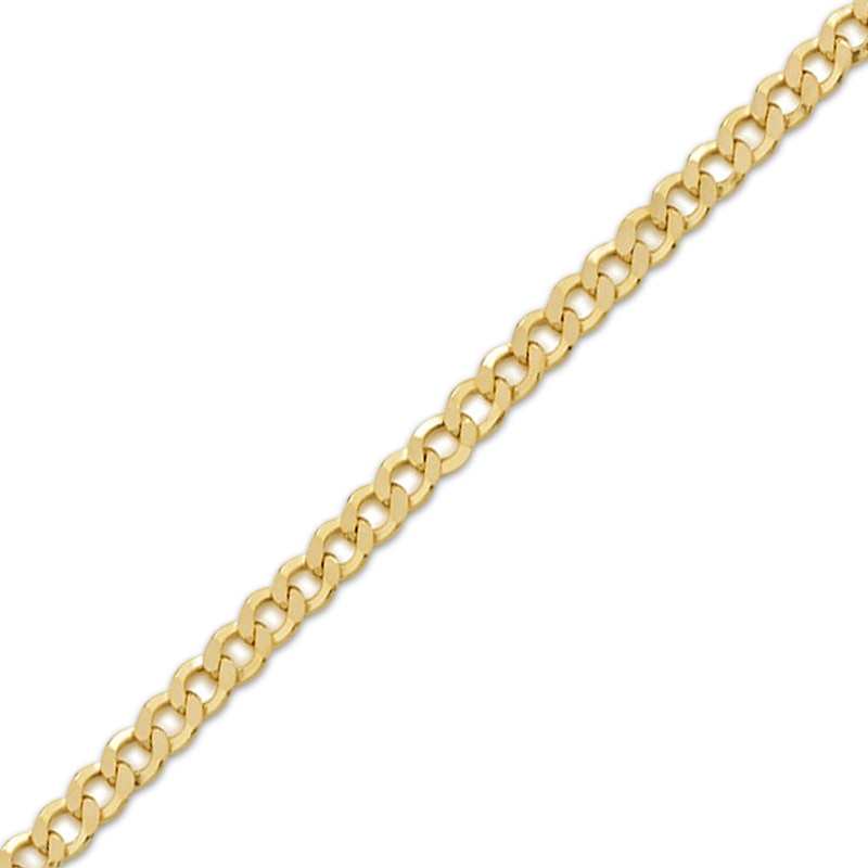 Main Image 2 of Solid Curb Chain Bracelet 6.5mm 10K Yellow Gold 8.5&quot;