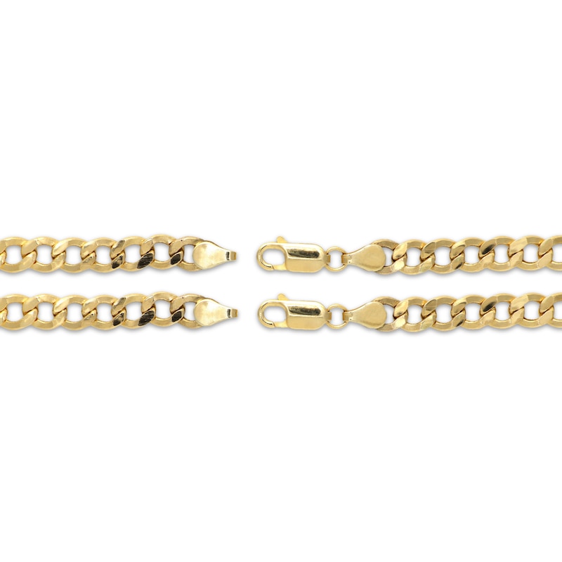 Main Image 3 of Solid Curb Chain Bracelet 6.5mm 10K Yellow Gold 8.5&quot;