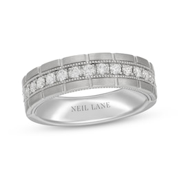 Neil Lane Men's Diamond Brick Edge Wedding Band 5/8 ct tw 14K White Gold