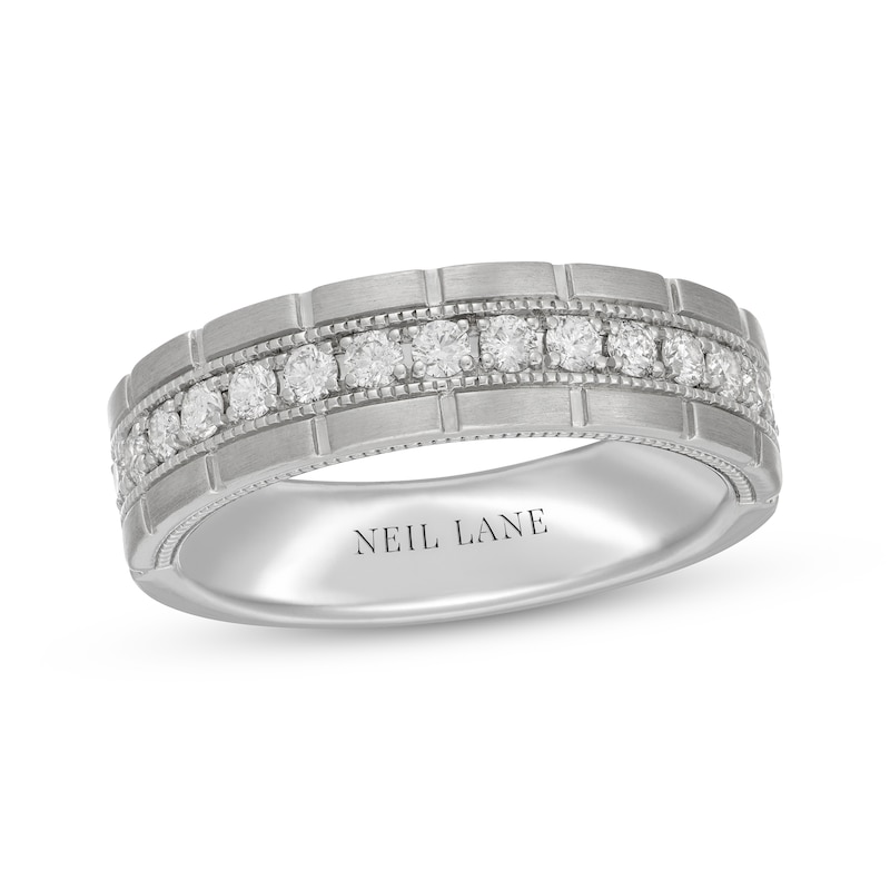 Main Image 1 of Neil Lane Men's Diamond Brick Edge Wedding Band 5/8 ct tw 14K White Gold