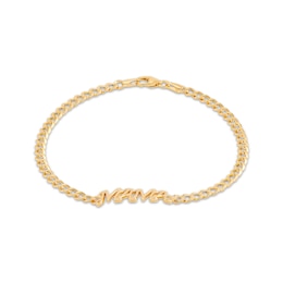 &quot;Mama&quot; Curb Chain Bracelet 14K Yellow Gold 7.5&quot;