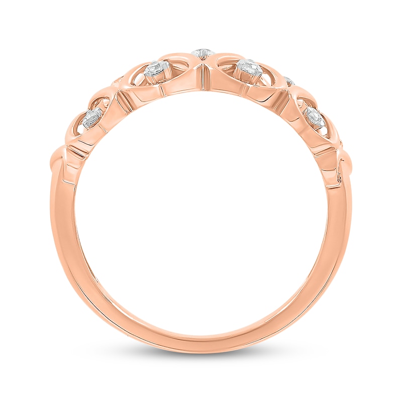 Main Image 2 of Diamond Heart Swirl Ring 1/8 ct tw 10K Rose Gold