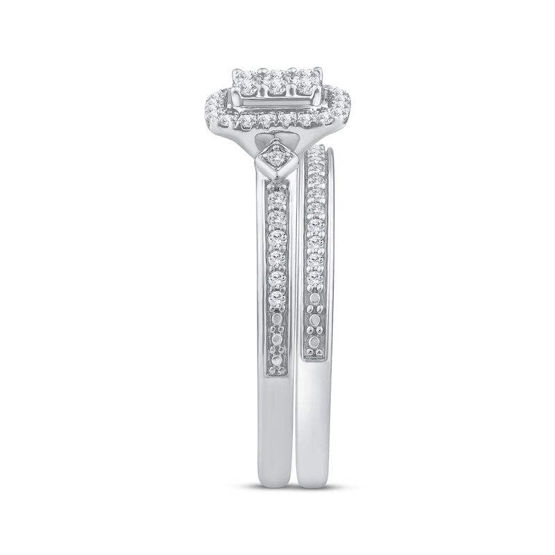 Multi-Diamond Halo Bridal Set 1/3 ct tw 10K White Gold