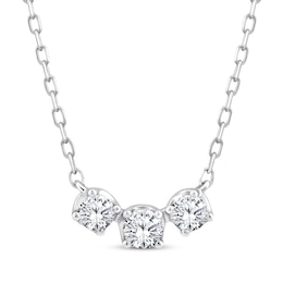 Memories, Moments, Magic Diamond Three-Stone Necklace 1/3 ct tw 10K White Gold 18.5&quot;