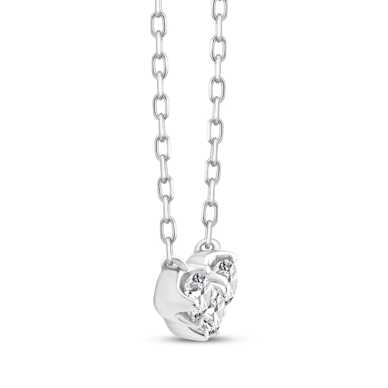 Main Image 2 of Memories, Moments, Magic Diamond Three-Stone Necklace 1/3 ct tw 10K White Gold 18.5&quot;