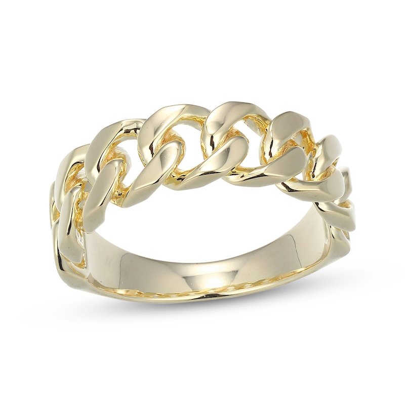 Main Image 1 of Polished Curb Link Ring 10K Yellow Gold