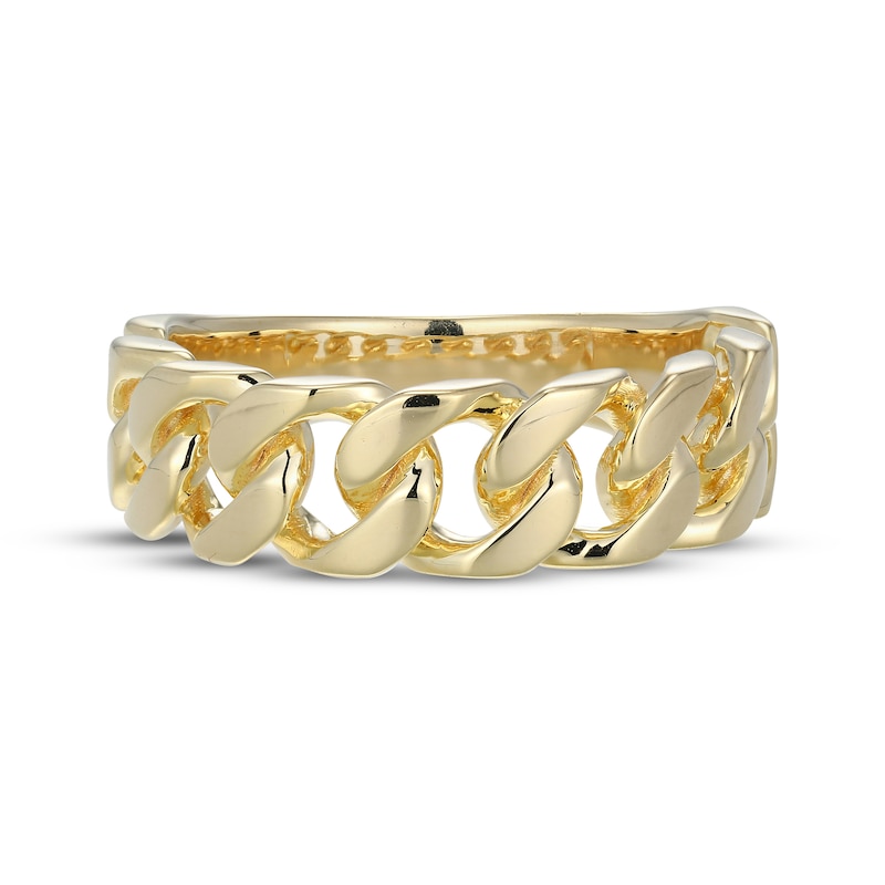 Main Image 3 of Polished Curb Link Ring 10K Yellow Gold