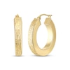 Thumbnail Image 1 of Reaura Square-Edge Textured Hoop Earrings Repurposed 14K Yellow Gold 26mm