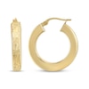 Thumbnail Image 3 of Reaura Square-Edge Textured Hoop Earrings Repurposed 14K Yellow Gold 26mm