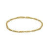 Thumbnail Image 1 of Hollow Diamond-Cut Short & Long Link Box Chain Bracelet 3.5mm 10K Yellow Gold 8.5&quot;