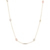 Thumbnail Image 1 of Le Vian Moonstone, Blue Chalcedony & Pink Opal Station Necklace 14K Honey Gold 17&quot;