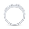 Thumbnail Image 2 of Baguette & Round-Cut Diamond Three-Row Anniversary Ring 3/4 ct tw 10K White Gold