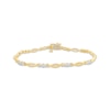 Thumbnail Image 1 of Diamond Three-Stone Link Bracelet 1/4 ct tw 10K Yellow Gold 7.25&quot;