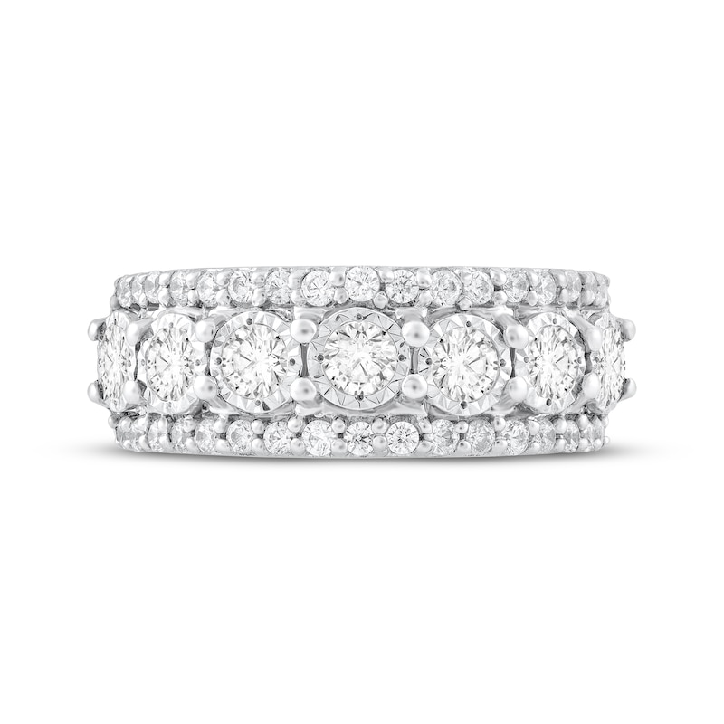 Main Image 3 of Diamond Seven-Stone Anniversary Ring 1 ct tw 10K White Gold