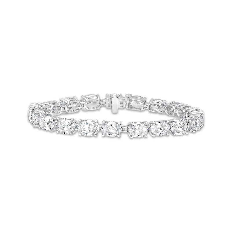 Main Image 1 of Lab-Grown Diamonds by KAY Oval-Cut Tennis Bracelet 21 ct tw 14K White Gold 7&quot;