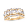 Thumbnail Image 1 of Lab-Grown Diamonds by KAY Baguette & Round-Cut Three-Row Ring 2 ct tw 14K Yellow Gold