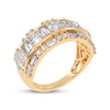 Thumbnail Image 2 of Lab-Grown Diamonds by KAY Baguette & Round-Cut Three-Row Ring 2 ct tw 14K Yellow Gold