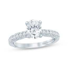 Monique Lhuillier Bliss Oval-Cut Lab-Grown Diamond Engagement Ring 1-3/8 ct tw 18K White Gold