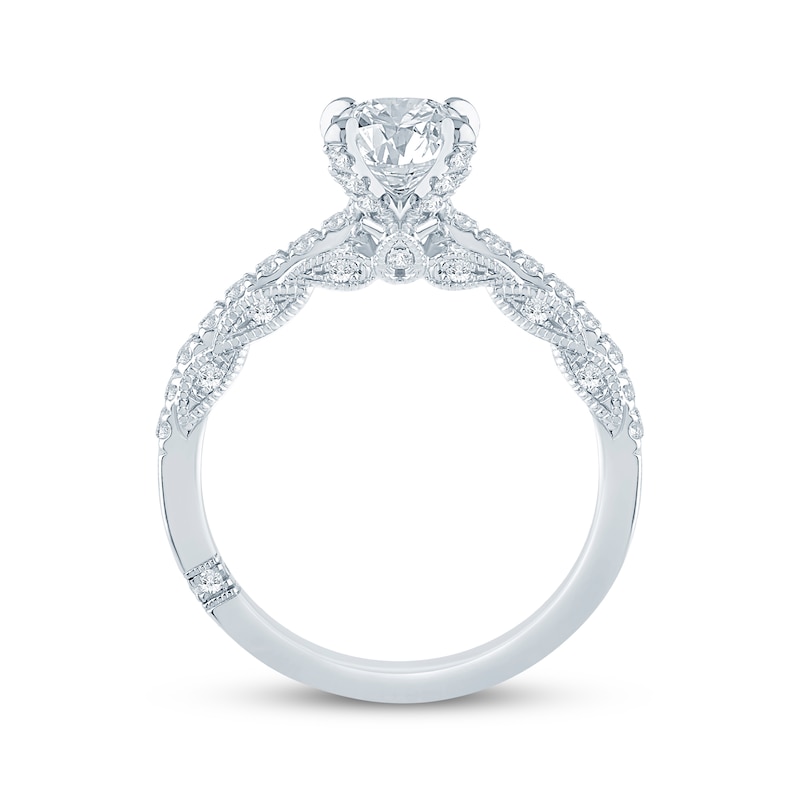 Main Image 3 of Monique Lhuillier Bliss Oval-Cut Lab-Grown Diamond Engagement Ring 1-3/8 ct tw 18K White Gold