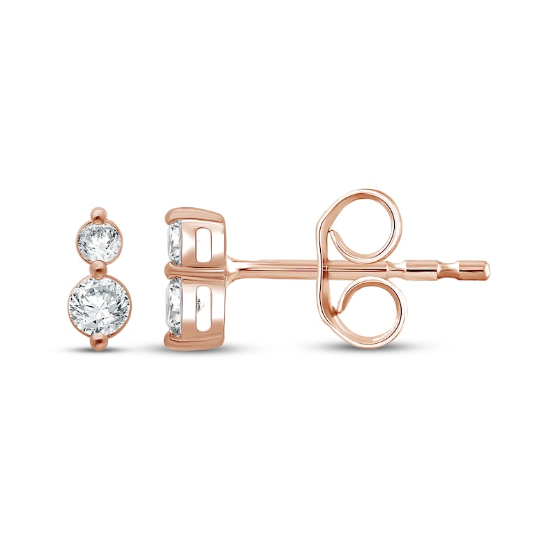 Main Image 1 of Lab-Grown Diamonds by KAY Two-Stone Stud Earrings 1/5 ct tw 14K Rose Gold