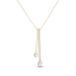 Lab-Grown Diamonds by KAY Double Drop Necklace 1/2 ct tw 14K Yellow Gold 18&quot;