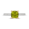 Thumbnail Image 3 of Neil Lane Cushion-Cut Peridot & Diamond Engagement Ring 3/8 ct tw 14K White Gold