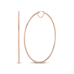 Tube Hoop Earrings 10K Rose Gold 80mm