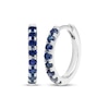 Thumbnail Image 1 of Blue Lab-Created Sapphire Hoop Earrings Sterling Silver