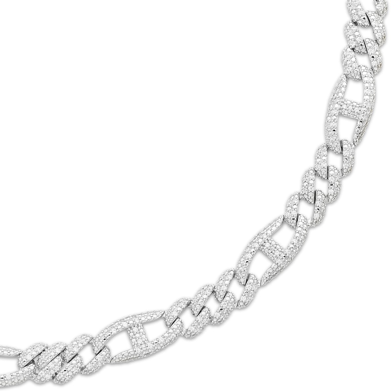 Main Image 2 of Men's Diamond Mariner & Curb Link Necklace 2-3/4 ct tw Sterling Silver 22&quot;