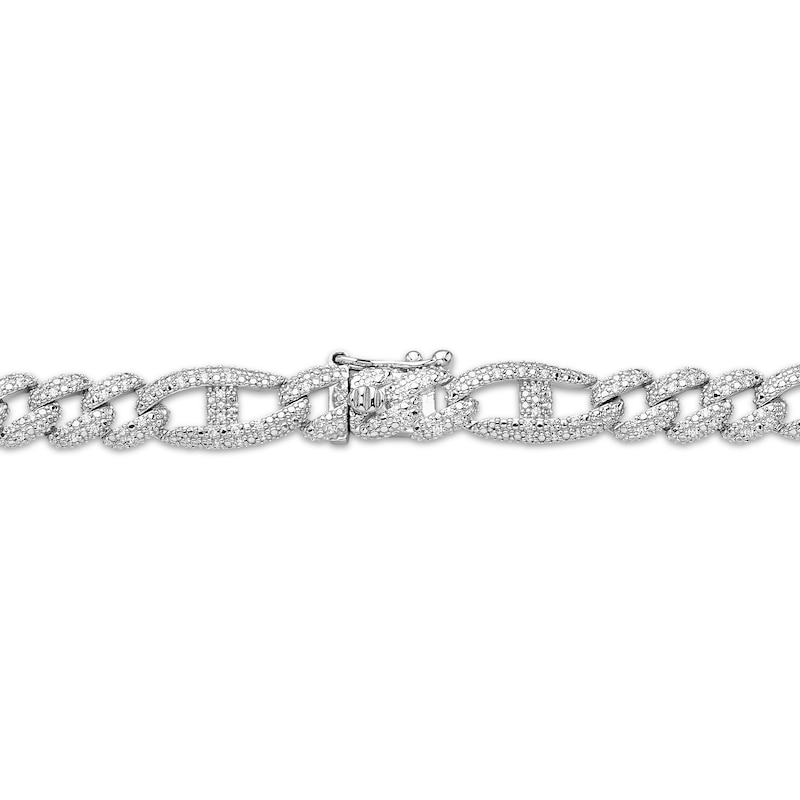 Main Image 3 of Men's Diamond Mariner & Curb Link Necklace 2-3/4 ct tw Sterling Silver 22&quot;