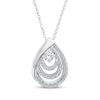 Thumbnail Image 1 of Diamond Layered Teardrop Necklace 1/2 ct tw 10K White Gold 17&quot;