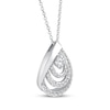 Thumbnail Image 2 of Diamond Layered Teardrop Necklace 1/2 ct tw 10K White Gold 17&quot;