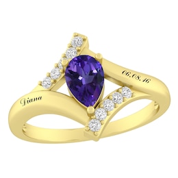 Pear-Shaped Gemstone Bypass Ring