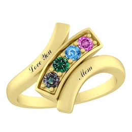 Mother's Family Birthstone Bypass Ring