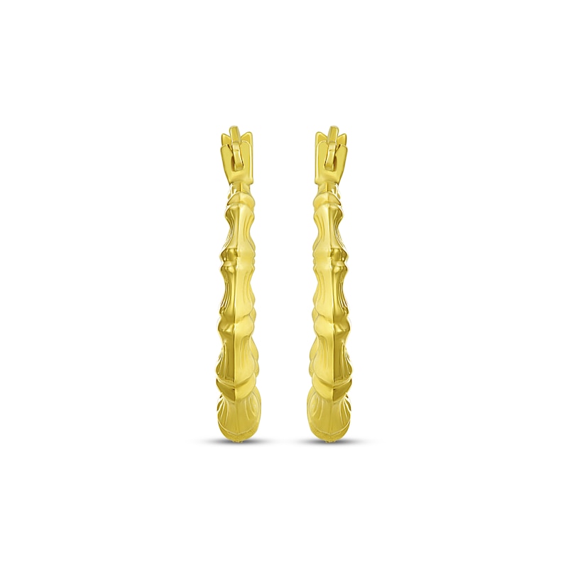 Bamboo Hoop Earrings 14K Yellow Gold