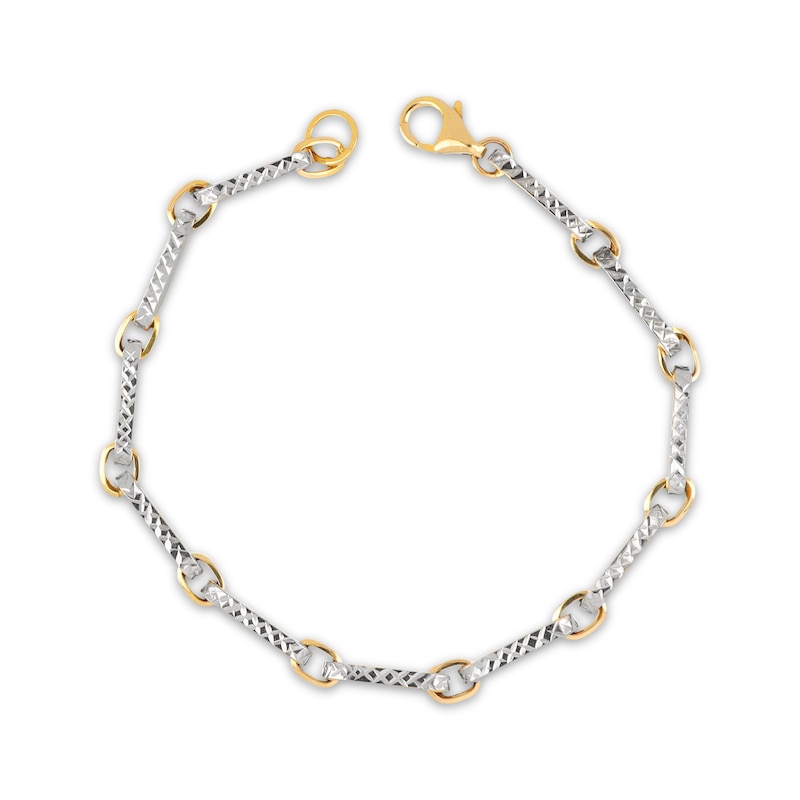 Diamond-Cut Paperclip Link Bracelet 14K Yellow Gold 7.5” | Kay Outlet