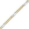 Thumbnail Image 1 of Semi-Solid Curb Chain Station Bracelet 10K Two-Tone Gold 8.5"