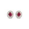 Thumbnail Image 2 of Oval-Cut Ruby & Diamond Stud Earrings 1/10 ct tw 10K White Gold