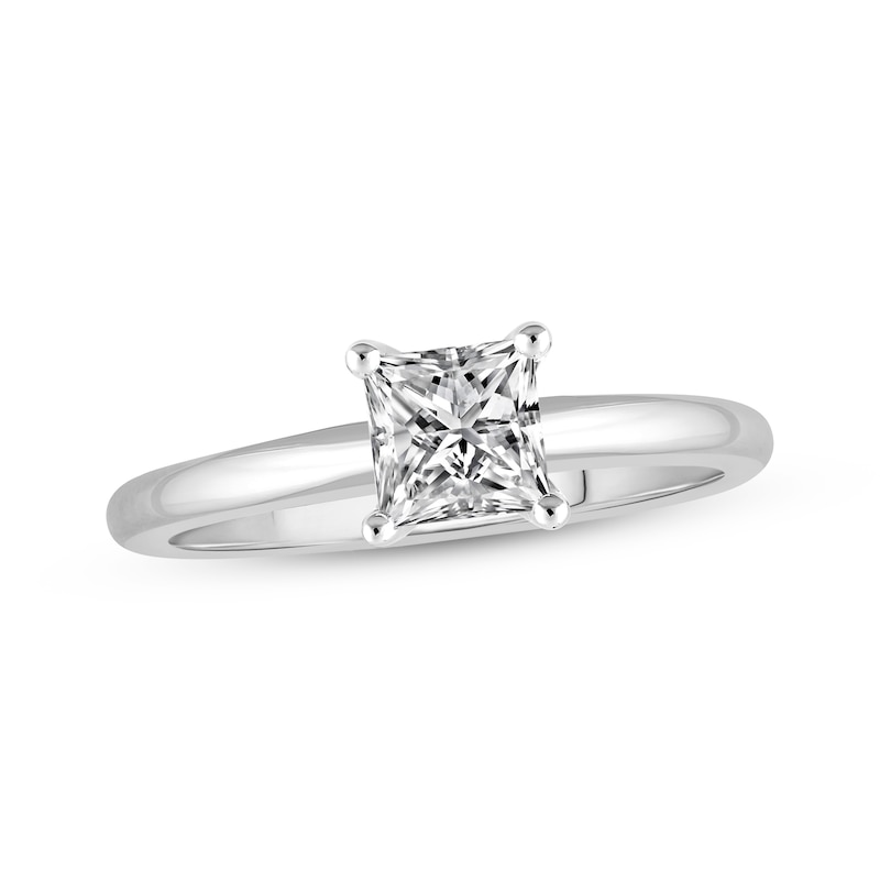 Main Image 1 of Lab-Created Diamonds by KAY Princess-Cut Solitaire Engagement Ring 3/4 ct tw 14K White Gold (F/VS2)