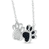 Thumbnail Image 2 of Black & White Diamond Dog Paw Necklace 1/10 ct tw Sterling Silver 18&quot;