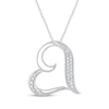 Thumbnail Image 0 of Diamond Tilted Heart Necklace 1/8 ct tw Sterling Silver 18"