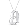 Thumbnail Image 1 of Diamond Tilted Heart Necklace 1/8 ct tw Sterling Silver 18"