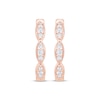 Thumbnail Image 2 of Diamond Scalloped Milgrain Hoop Earrings 1/8 ct tw 10K Rose Gold