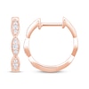 Thumbnail Image 3 of Diamond Scalloped Milgrain Hoop Earrings 1/8 ct tw 10K Rose Gold