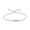 Thumbnail Image 1 of Memories Moments Magic Multi-Diamond Three-Stone Bolo Bracelet 1/4 ct tw Sterling Silver