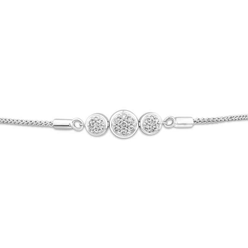 Main Image 2 of Memories Moments Magic Multi-Diamond Three-Stone Bolo Bracelet 1/4 ct tw Sterling Silver