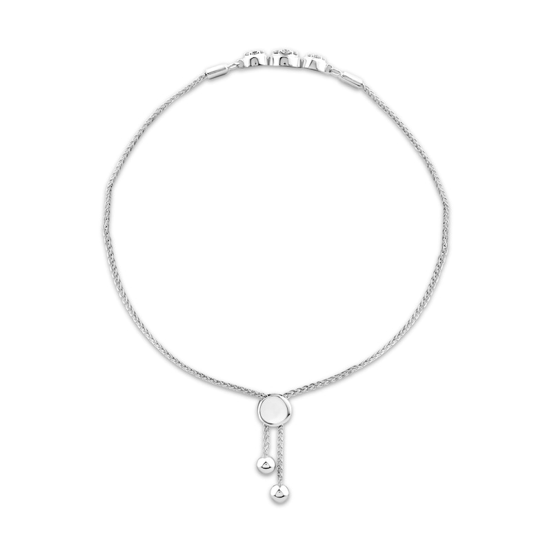 Main Image 3 of Memories Moments Magic Multi-Diamond Three-Stone Bolo Bracelet 1/4 ct tw Sterling Silver